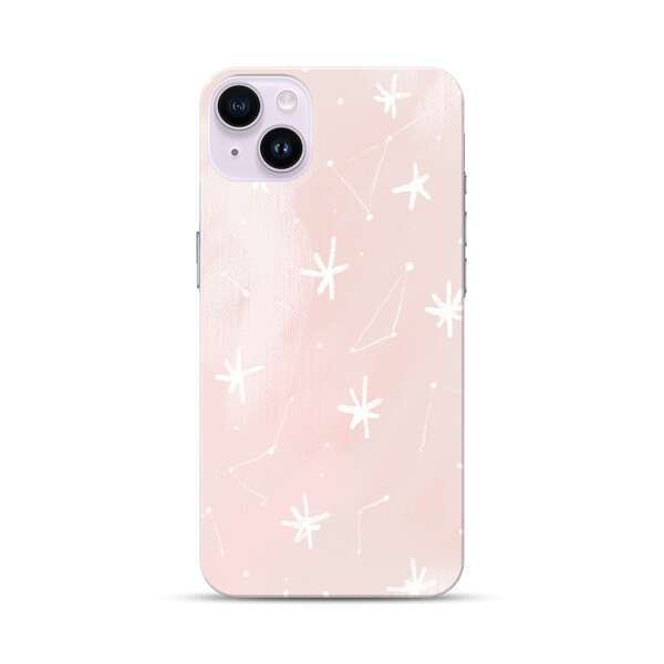 Pink Stars and Constellation Pattern iPhone 14 Plus Hard Case