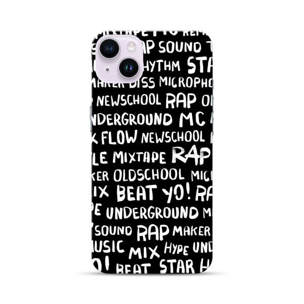 Rap Hip Hop Words Collage iPhone 14 Plus Hard Case