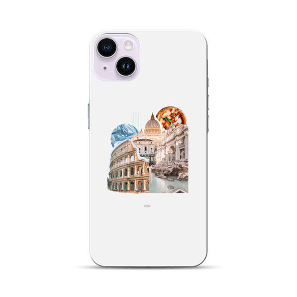 Rome Landmarks with Pizza iPhone 14 Plus Hard Case