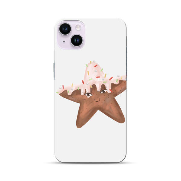 Smiling Gingerbread Star Cookie iPhone 14 Plus Hard Case