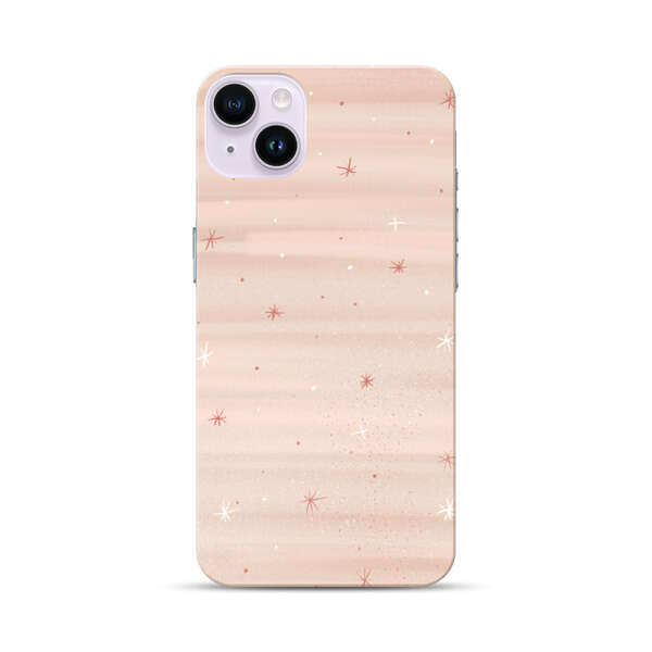 Soft Pink Background with Delicate Stars iPhone 14 Plus Hard Case