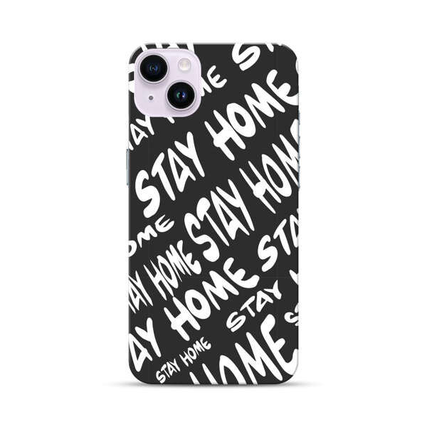 Stay Home Pattern iPhone 14 Plus Hard Case