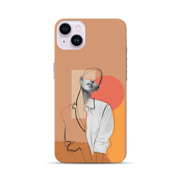 Stylish Abstract Portrait Art iPhone 14 Plus Hard Case