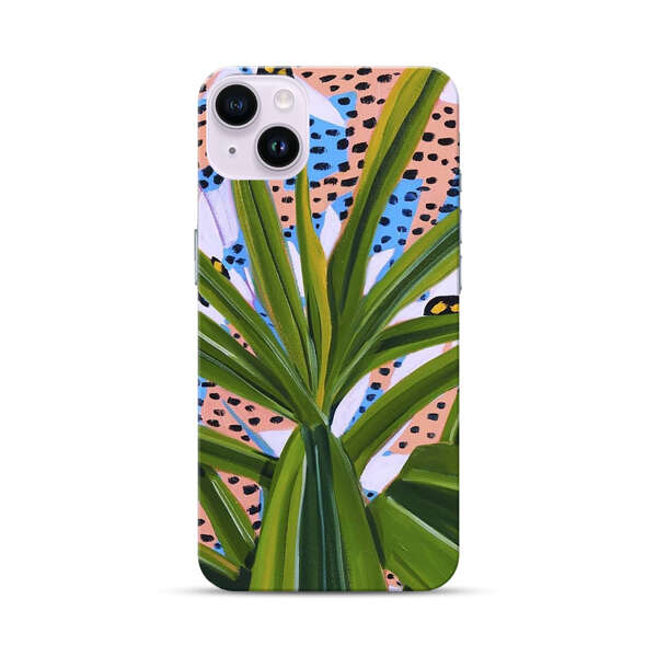 Tropical Leaves Abstract Pattern iPhone 14 Plus Hard Case
