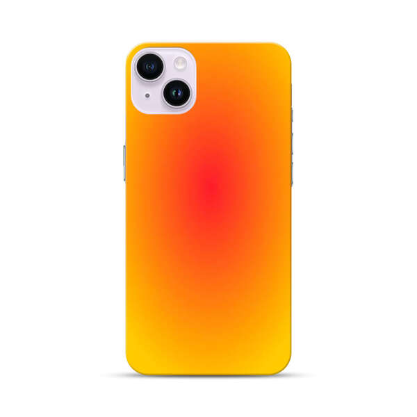 Vibrant Red Focal Point with Yellow Gradient Background iPhone 14 Plus Hard Case