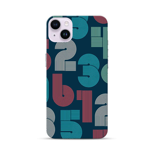 Vibrant Seamless Pattern of Colorful Stylized Numbers iPhone 14 Plus Hard Case