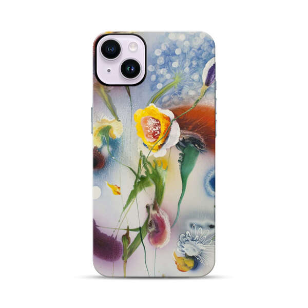 Abstract Colorful Flowers iPhone 14 Plus Impact Case