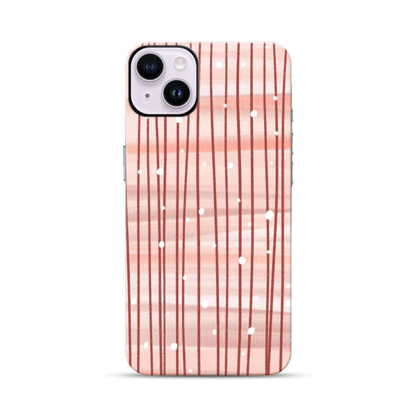 Abstract Vertical Lines Pink Pattern iPhone 14 Plus Impact Case