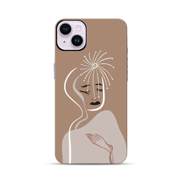 Artistic Abstract Portrait with Serene Face iPhone 14 Plus Impact Case