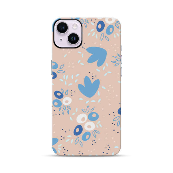 Blue Floral Pattern iPhone 14 Plus Impact Case