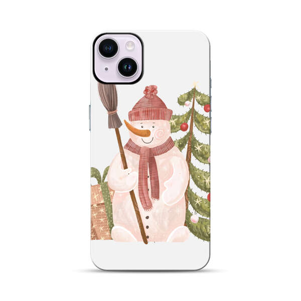 Charming Winter Snowman Illustration iPhone 14 Plus Impact Case