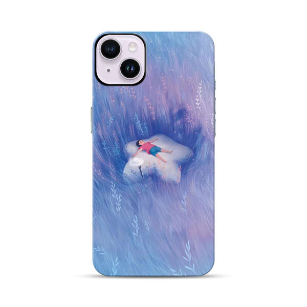 Child Relaxing in Dreamy Field iPhone 14 Plus Impact Case