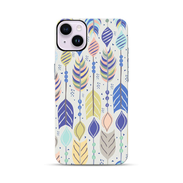 Colorful Feathers Pattern Pastel iPhone 14 Plus Impact Case