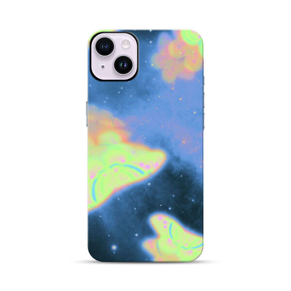 Dreamy Glowing Cosmic Butterflies iPhone 14 Plus Impact Case