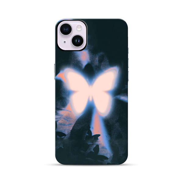 Glowing White Butterfly iPhone 14 Plus Impact Case