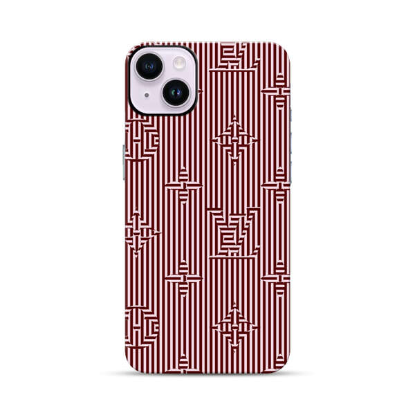 Intricate Geometric Striped Pattern iPhone 14 Plus Impact Case