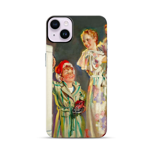 Joyful Family Christmas Celebration iPhone 14 Plus Impact Case