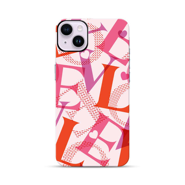 Love Colorful Letters Pattern iPhone 14 Plus Impact Case