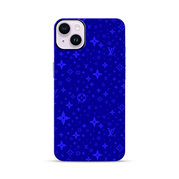 Luxury Blue Designer Pattern iPhone 14 Plus Impact Case