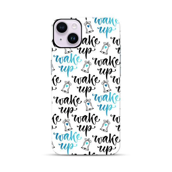 Motivational wake up call lettering pattern iPhone 14 Plus Impact Case