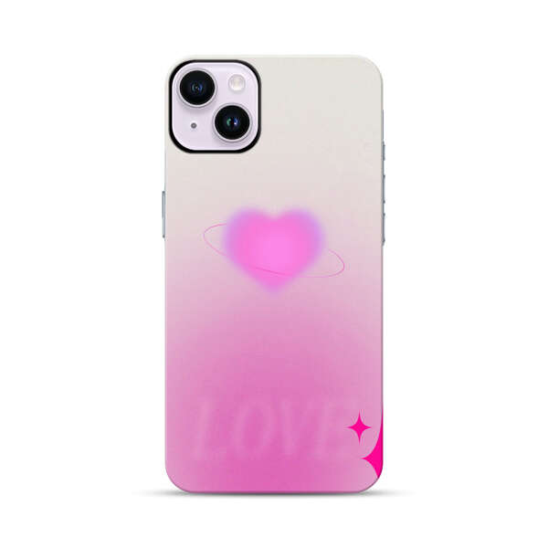Pink Glowing Heart Love Sparkle iPhone 14 Plus Impact Case