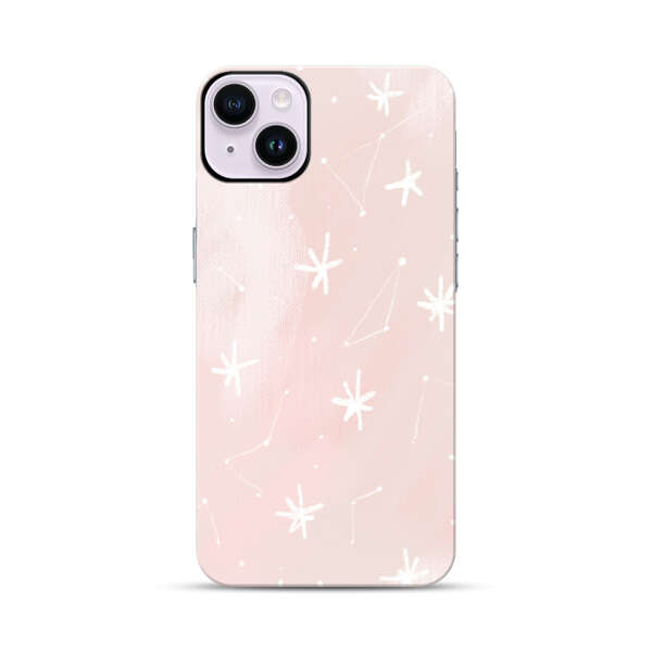 Pink Stars and Constellation Pattern iPhone 14 Plus Impact Case