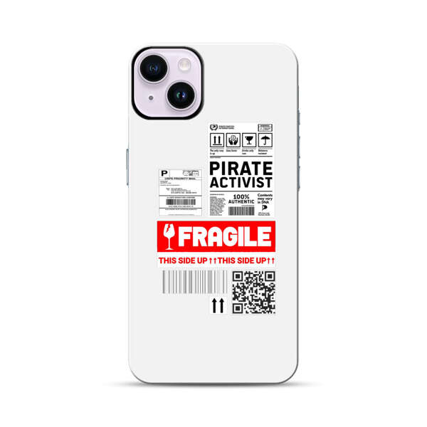 Pirate Activist Fragile Shipping Label iPhone 14 Plus Impact Case