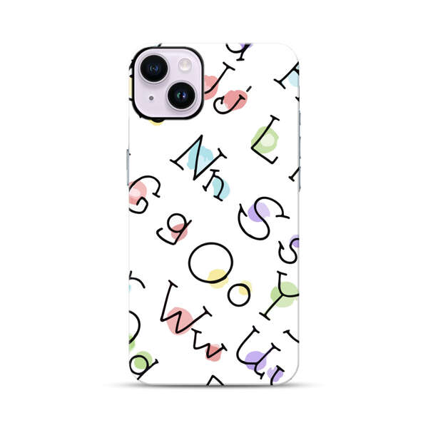 Playful Alphabet Pattern with Colorful Letters iPhone 14 Plus Impact Case