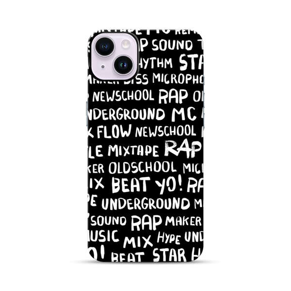Rap Hip Hop Words Collage iPhone 14 Plus Impact Case