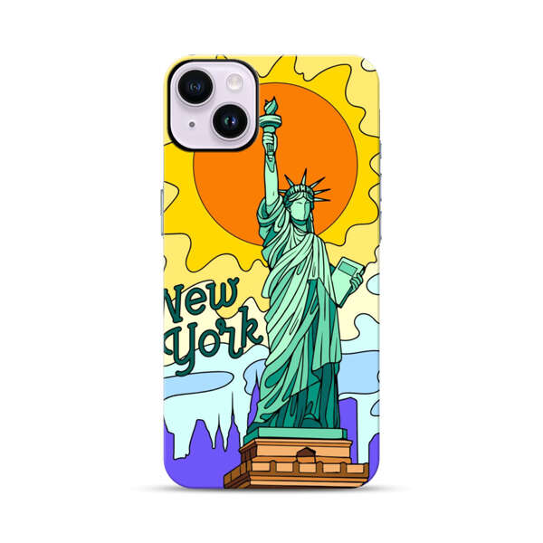 Statue of Liberty New York Artistic Sun iPhone 14 Plus Impact Case