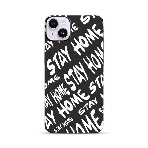 Stay Home Pattern iPhone 14 Plus Impact Case