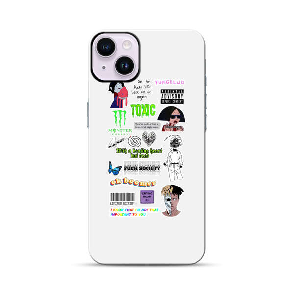 Sticker Collage Edgy Expressive Pop Culture iPhone 14 Plus Impact Case