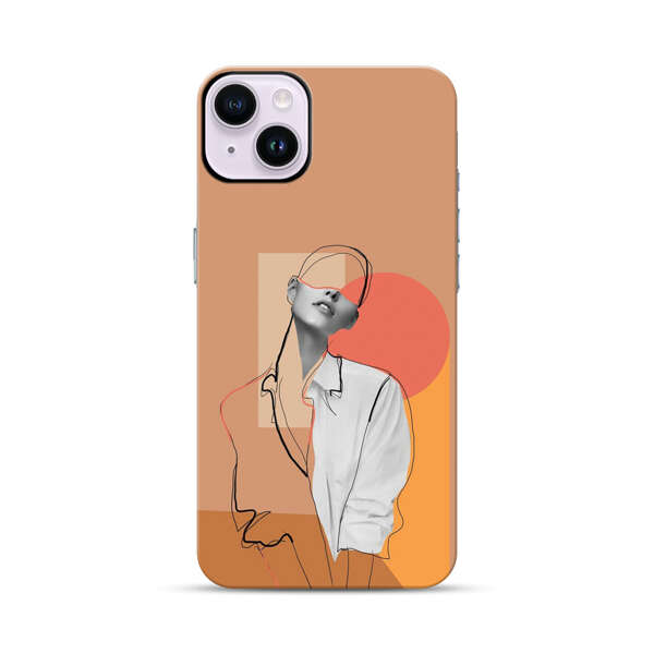 Stylish Abstract Portrait Art iPhone 14 Plus Impact Case