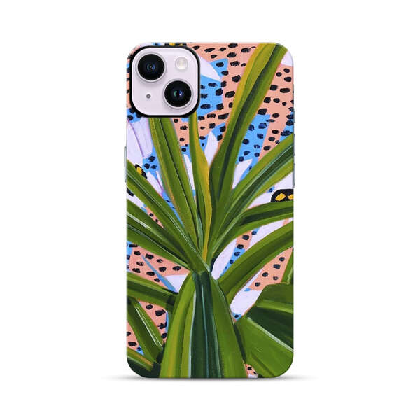 Tropical Leaves Abstract Pattern iPhone 14 Plus Impact Case