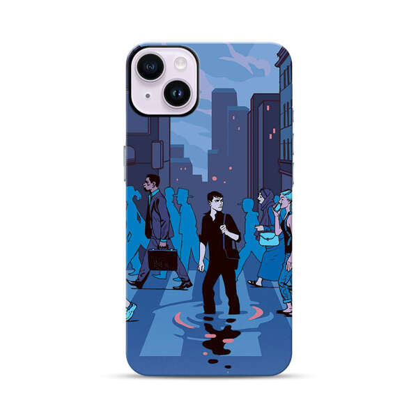 Urban Lonely Person Crosswalk iPhone 14 Plus Impact Case