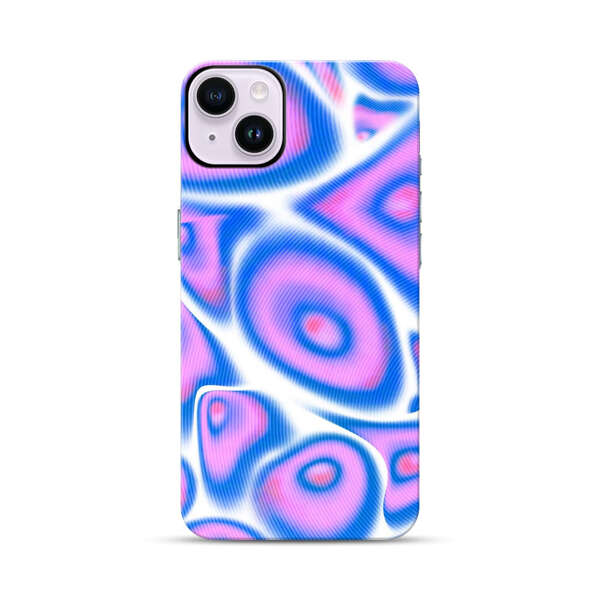 Vibrant Abstract Pink and Blue Swirl Pattern iPhone 14 Plus Impact Case