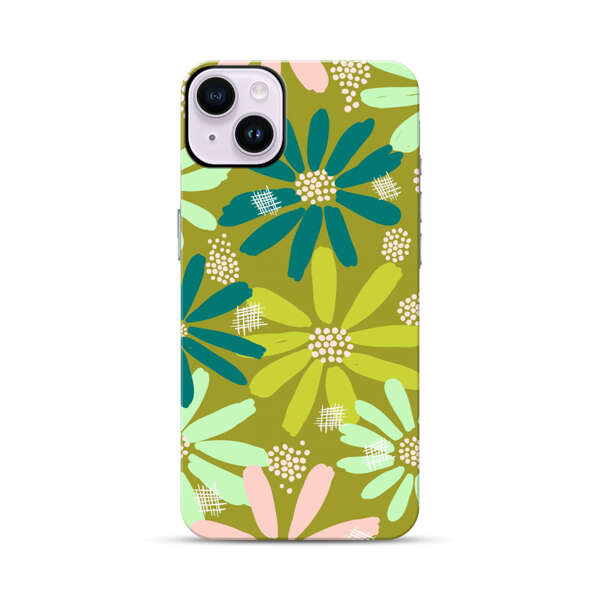 Vibrant Floral Daisy Pattern iPhone 14 Plus Impact Case
