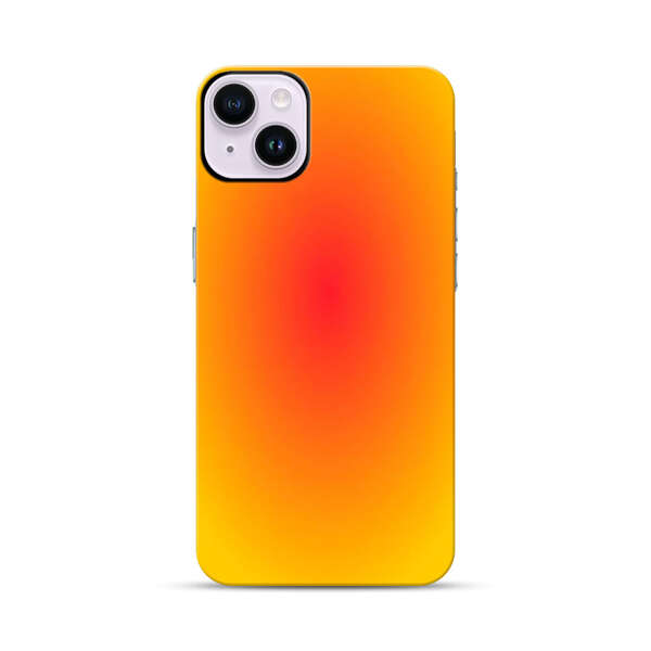 Vibrant Red Focal Point with Yellow Gradient Background iPhone 14 Plus Impact Case