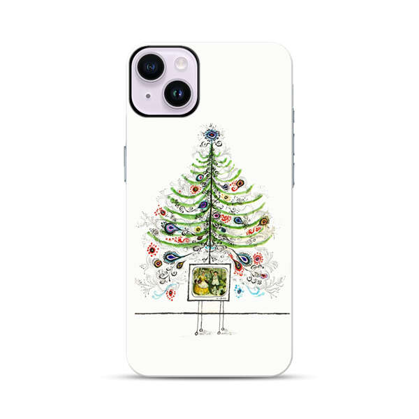 Whimsical Christmas Tree Artistic Design iPhone 14 Plus Impact Case