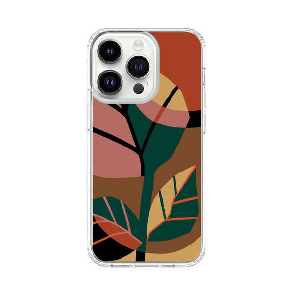 Abstract Geometric Leaves Design iPhone 14 Pro Case