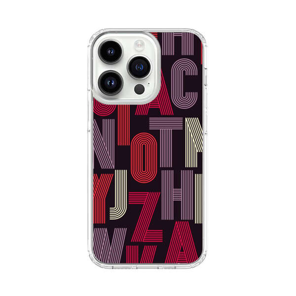 Abstract Letters Pattern iPhone 14 Pro Case