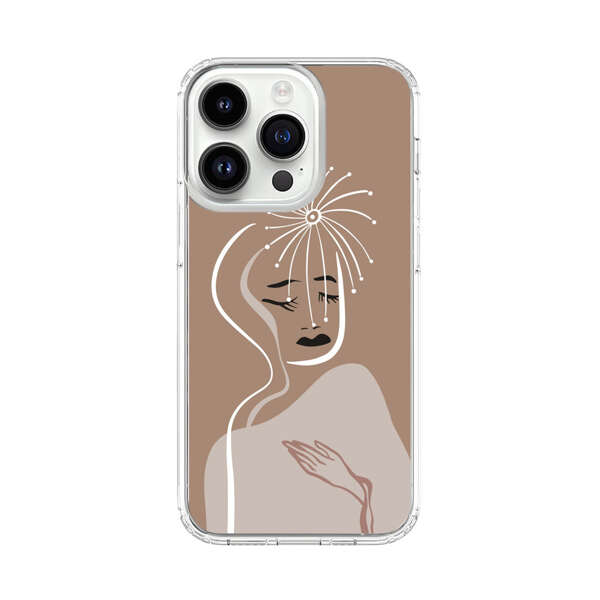 Artistic Abstract Portrait with Serene Face iPhone 14 Pro Case