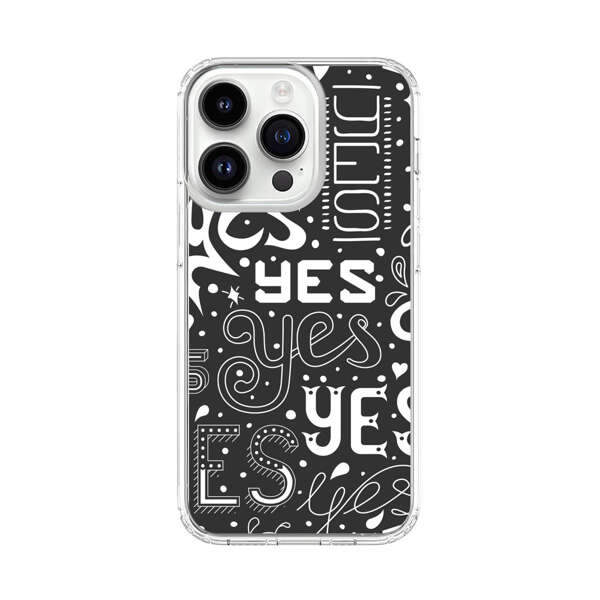 Bold Playful Typography Yes Pattern iPhone 14 Pro Case