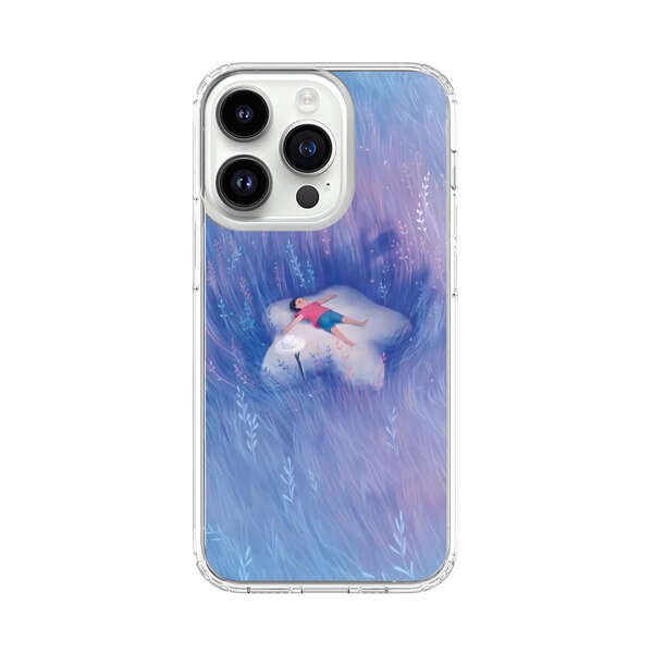 Child Relaxing in Dreamy Field iPhone 14 Pro Case