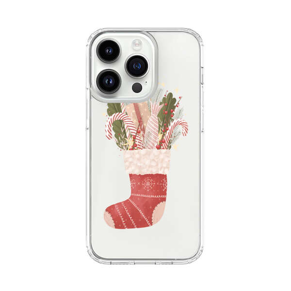Christmas Stocking with Gifts and Candy Canes iPhone 14 Pro Case