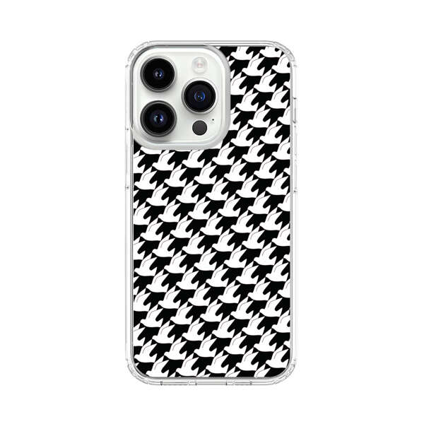 Classic Black and White Houndstooth Pattern iPhone 14 Pro Case