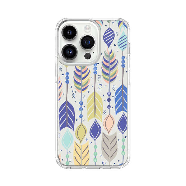 Colorful Feathers Pattern Pastel iPhone 14 Pro Case