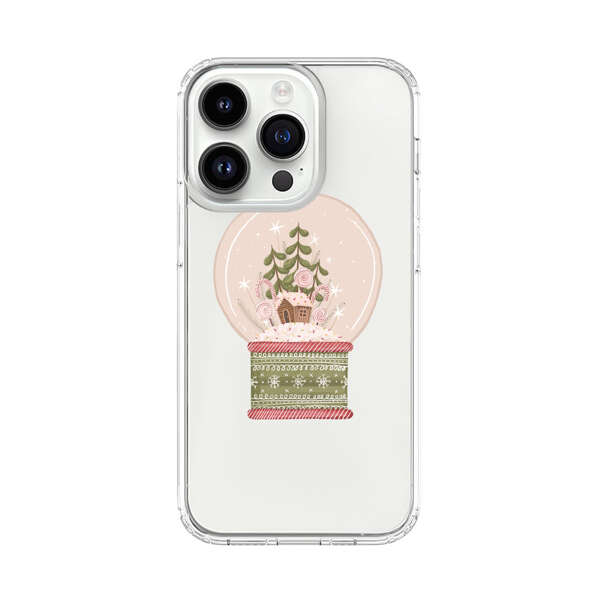 Holiday Snow Globe with Gingerbread House iPhone 14 Pro Case