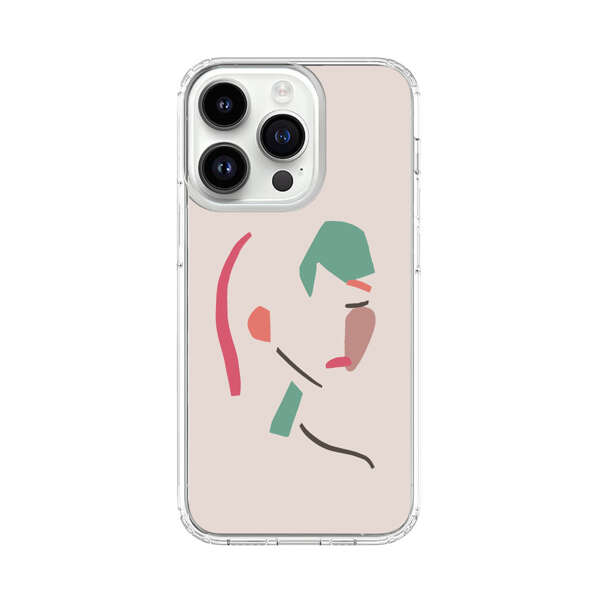 Minimalist Abstract Line Art Woman Face iPhone 14 Pro Case