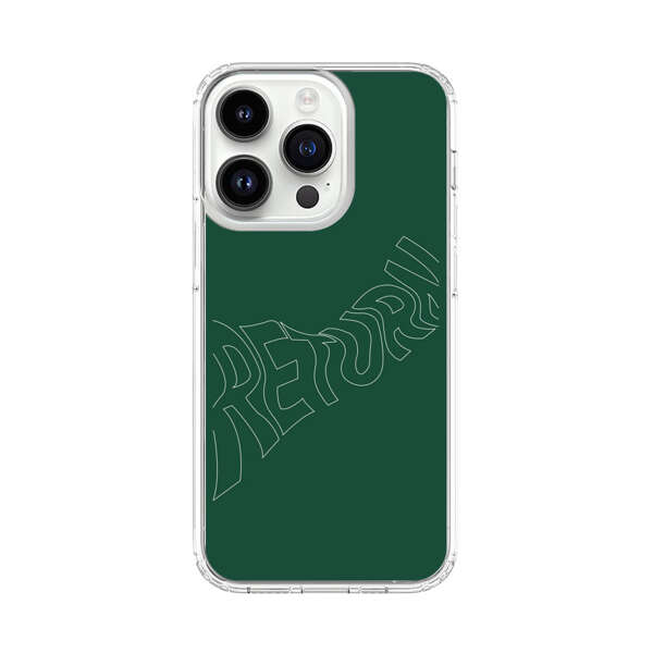 Minimalist Green Wavy Return Text iPhone 14 Pro Case